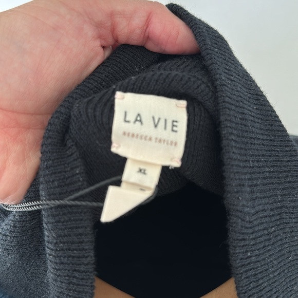 Rebecca Taylor La Vie Black Turtleneck Sweater XL - Picture 3 of 3